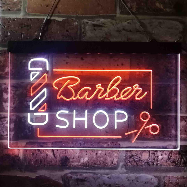 ADVPRO Barber Shop Pole Scissor Hair Cut Dual Color LED Neon Sign st6-i3909 - White & Orange