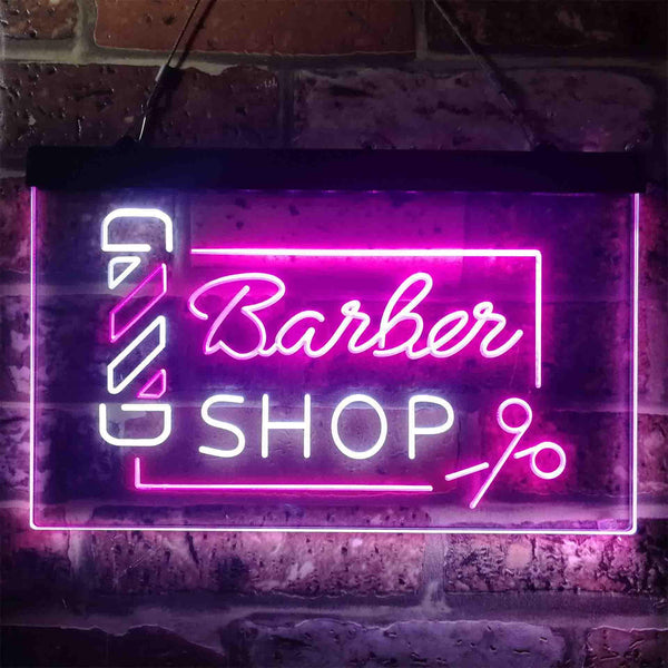 ADVPRO Barber Shop Pole Scissor Hair Cut Dual Color LED Neon Sign st6-i3909 - White & Purple
