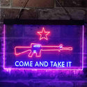 ADVPRO Come and Take It Gun Star Military Army Dual Color LED Neon Sign st6-i3910 - Blue & Red