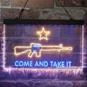 ADVPRO Come and Take It Gun Star Military Army Dual Color LED Neon Sign st6-i3910 - Blue & Yellow