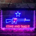 ADVPRO Come and Take It Gun Star Military Army Dual Color LED Neon Sign st6-i3910 - Red & Blue