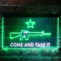 ADVPRO Come and Take It Gun Star Military Army Dual Color LED Neon Sign st6-i3910 - White & Green