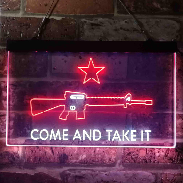 ADVPRO Come and Take It Gun Star Military Army Dual Color LED Neon Sign st6-i3910 - White & Red