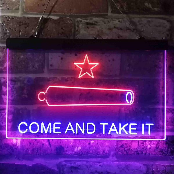ADVPRO Come and Take It Cannon Star Military Army Dual Color LED Neon Sign st6-i3911 - Blue & Red