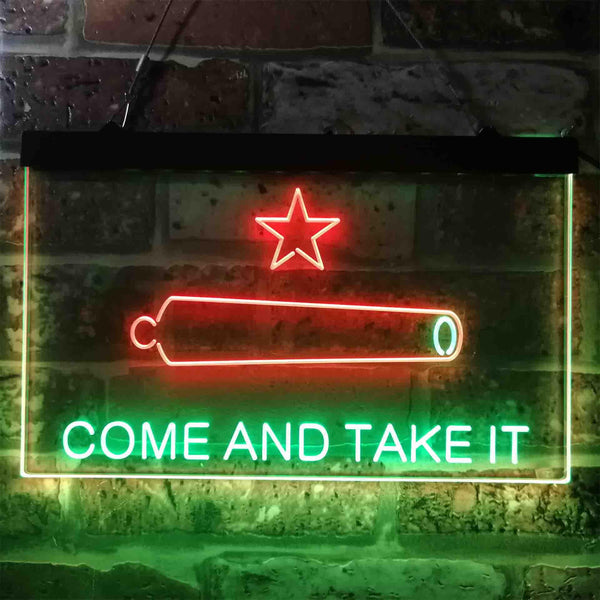 ADVPRO Come and Take It Cannon Star Military Army Dual Color LED Neon Sign st6-i3911 - Green & Red