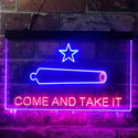 ADVPRO Come and Take It Cannon Star Military Army Dual Color LED Neon Sign st6-i3911 - Red & Blue