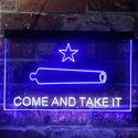 ADVPRO Come and Take It Cannon Star Military Army Dual Color LED Neon Sign st6-i3911 - White & Blue