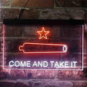 ADVPRO Come and Take It Cannon Star Military Army Dual Color LED Neon Sign st6-i3911 - White & Orange