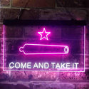 ADVPRO Come and Take It Cannon Star Military Army Dual Color LED Neon Sign st6-i3911 - White & Purple