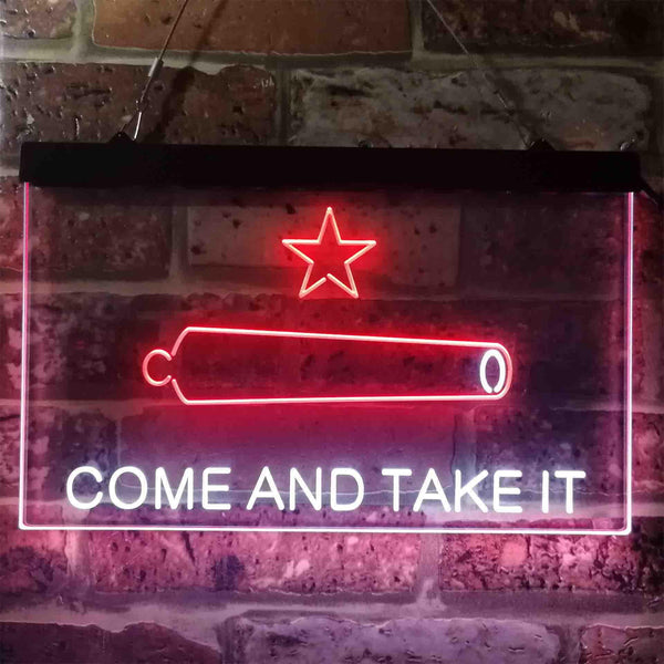 ADVPRO Come and Take It Cannon Star Military Army Dual Color LED Neon Sign st6-i3911 - White & Red