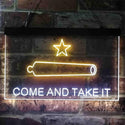ADVPRO Come and Take It Cannon Star Military Army Dual Color LED Neon Sign st6-i3911 - White & Yellow