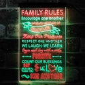 ADVPRO Family Rules Forgive Living Room Decoration  Dual Color LED Neon Sign st6-i3912 - Green & Red