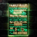 ADVPRO Family Rules Forgive Living Room Decoration  Dual Color LED Neon Sign st6-i3912 - Green & Yellow