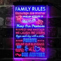 ADVPRO Family Rules Forgive Living Room Decoration  Dual Color LED Neon Sign st6-i3912 - Red & Blue