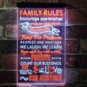 ADVPRO Family Rules Forgive Living Room Decoration  Dual Color LED Neon Sign st6-i3912 - White & Orange