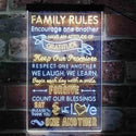 ADVPRO Family Rules Forgive Living Room Decoration  Dual Color LED Neon Sign st6-i3912 - White & Yellow