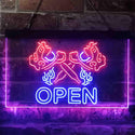 ADVPRO Tattoo Machine Shader Gun Shop Open Dual Color LED Neon Sign st6-i3913 - Blue & Red