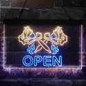 ADVPRO Tattoo Machine Shader Gun Shop Open Dual Color LED Neon Sign st6-i3913 - Blue & Yellow