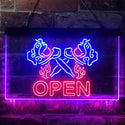 ADVPRO Tattoo Machine Shader Gun Shop Open Dual Color LED Neon Sign st6-i3913 - Red & Blue