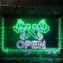 ADVPRO Tattoo Machine Shader Gun Shop Open Dual Color LED Neon Sign st6-i3913 - White & Green