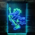 ADVPRO Rock n Roll Guitarist Band Sound Music  Dual Color LED Neon Sign st6-i3914 - Green & Blue