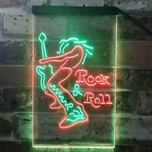 ADVPRO Rock n Roll Guitarist Band Sound Music  Dual Color LED Neon Sign st6-i3914 - Green & Red