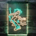 ADVPRO Rock n Roll Guitarist Band Sound Music  Dual Color LED Neon Sign st6-i3914 - Green & Yellow