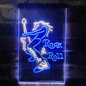 ADVPRO Rock n Roll Guitarist Band Sound Music  Dual Color LED Neon Sign st6-i3914 - White & Blue