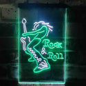 ADVPRO Rock n Roll Guitarist Band Sound Music  Dual Color LED Neon Sign st6-i3914 - White & Green