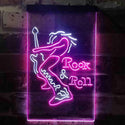 ADVPRO Rock n Roll Guitarist Band Sound Music  Dual Color LED Neon Sign st6-i3914 - White & Purple