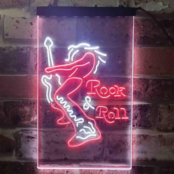 ADVPRO Rock n Roll Guitarist Band Sound Music  Dual Color LED Neon Sign st6-i3914 - White & Red