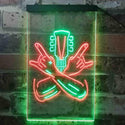 ADVPRO Rock Hands Guitarist Metal Hard Rock Music  Dual Color LED Neon Sign st6-i3915 - Green & Red