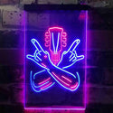 ADVPRO Rock Hands Guitarist Metal Hard Rock Music  Dual Color LED Neon Sign st6-i3915 - Red & Blue