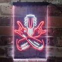 ADVPRO Rock Hands Guitarist Metal Hard Rock Music  Dual Color LED Neon Sign st6-i3915 - White & Red