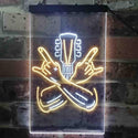 ADVPRO Rock Hands Guitarist Metal Hard Rock Music  Dual Color LED Neon Sign st6-i3915 - White & Yellow