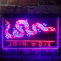 ADVPRO Join Or Die Snake Military Army Dual Color LED Neon Sign st6-i3916 - Blue & Red