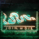 ADVPRO Join Or Die Snake Military Army Dual Color LED Neon Sign st6-i3916 - Green & Yellow