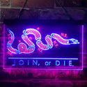 ADVPRO Join Or Die Snake Military Army Dual Color LED Neon Sign st6-i3916 - Red & Blue