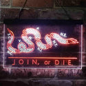 ADVPRO Join Or Die Snake Military Army Dual Color LED Neon Sign st6-i3916 - White & Orange