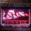 ADVPRO Join Or Die Snake Military Army Dual Color LED Neon Sign st6-i3916 - White & Red