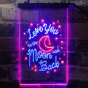 ADVPRO Love You to The Moon and Back Bedroom Decoration  Dual Color LED Neon Sign st6-i3917 - Blue & Red