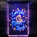 ADVPRO Love You to The Moon and Back Bedroom Decoration  Dual Color LED Neon Sign st6-i3917 - Blue & Yellow