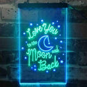 ADVPRO Love You to The Moon and Back Bedroom Decoration  Dual Color LED Neon Sign st6-i3917 - Green & Blue