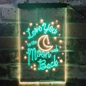 ADVPRO Love You to The Moon and Back Bedroom Decoration  Dual Color LED Neon Sign st6-i3917 - Green & Yellow
