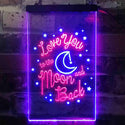 ADVPRO Love You to The Moon and Back Bedroom Decoration  Dual Color LED Neon Sign st6-i3917 - Red & Blue