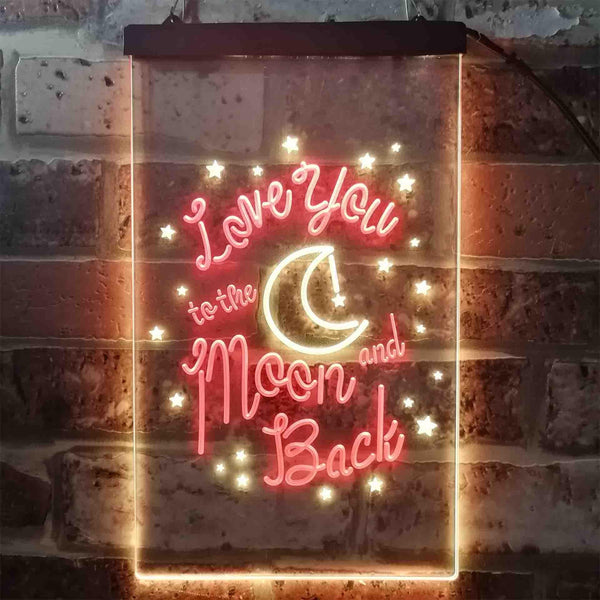 ADVPRO Love You to The Moon and Back Bedroom Decoration  Dual Color LED Neon Sign st6-i3917 - Red & Yellow