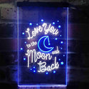 ADVPRO Love You to The Moon and Back Bedroom Decoration  Dual Color LED Neon Sign st6-i3917 - White & Blue