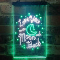 ADVPRO Love You to The Moon and Back Bedroom Decoration  Dual Color LED Neon Sign st6-i3917 - White & Green