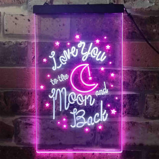 ADVPRO Love You to The Moon and Back Bedroom Decoration  Dual Color LED Neon Sign st6-i3917 - White & Purple
