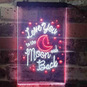 ADVPRO Love You to The Moon and Back Bedroom Decoration  Dual Color LED Neon Sign st6-i3917 - White & Red